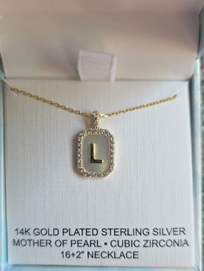 Charlotte & Lexi Letter "L" Necklace, 14K Gold Plated Sterling Silver